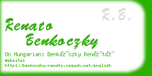 renato benkoczky business card